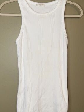 Milio Milano White Ribbed High Neck Tank - Women’s Medium